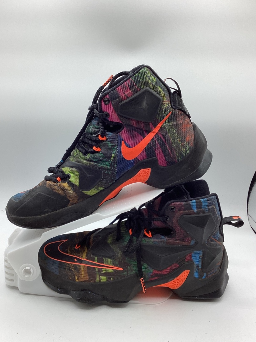 LeBron James  Nike Athletic Shoes - Black with Neon Accents Kids Size 8.5